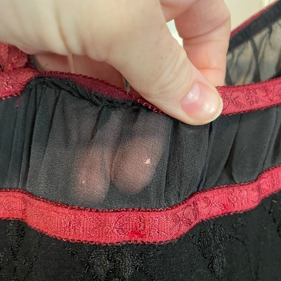 90’s y2k Betsey Johnson black and maroon vintage slip dress size small petite - Picture 6 of 9